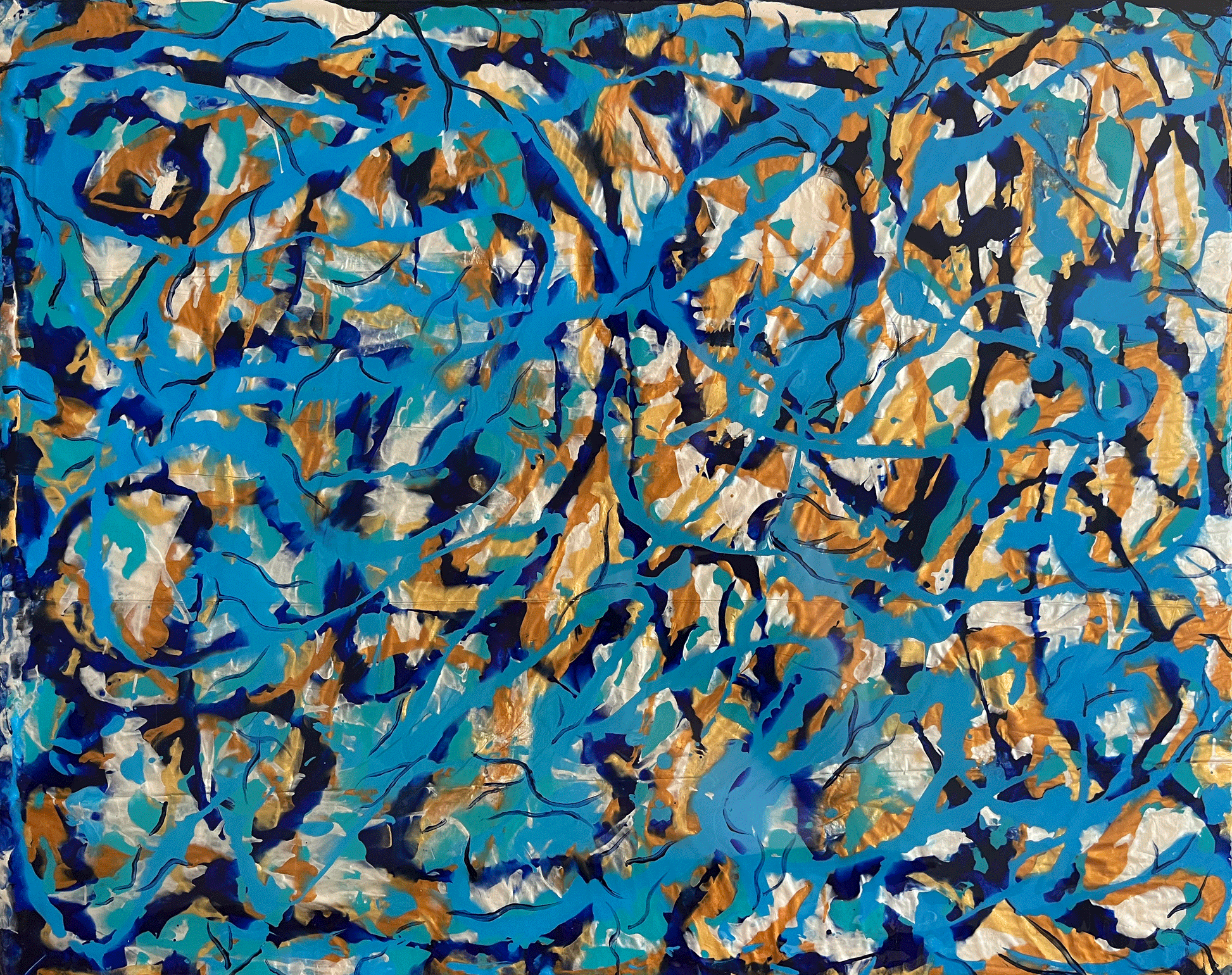 Original-Abstract-Paintings-for-Sale-Toronto-Canada-Buy-Art-Online-Unique-Artists-Artworks-Blue-Chaos-Alexandra-Romano