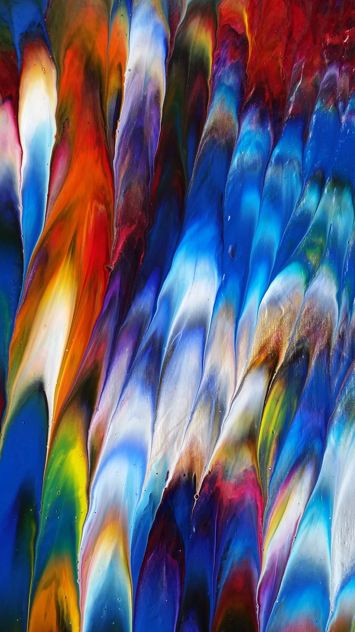Aurora Borealis Northern Lights Nature Sky Colorful Abstract Expressionism Fluid Painting Modern Contemporary Art
