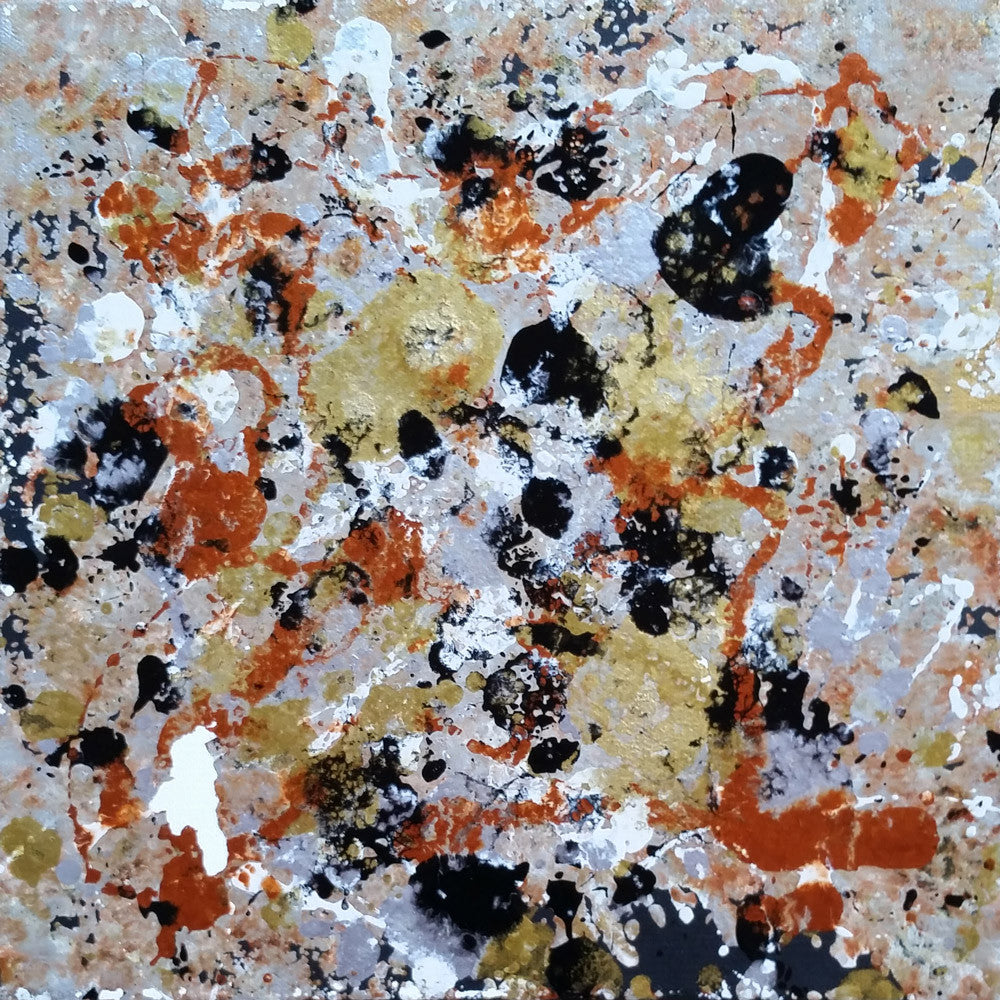 Fluid Painting Mixed Media Metallic Colours Modern Art Gold Silver Copper White Black