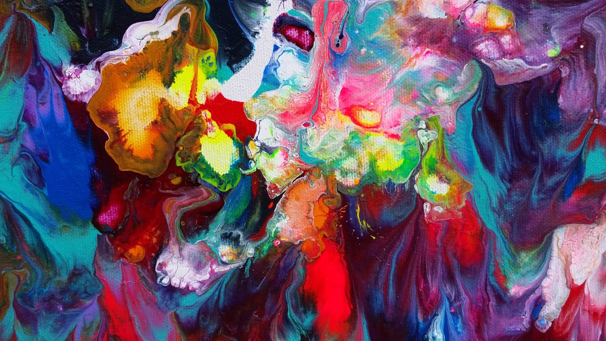Good Karma Original Abstract Expressionism Fluid Painting Acrylic on Canvas Modern Contemporary Art