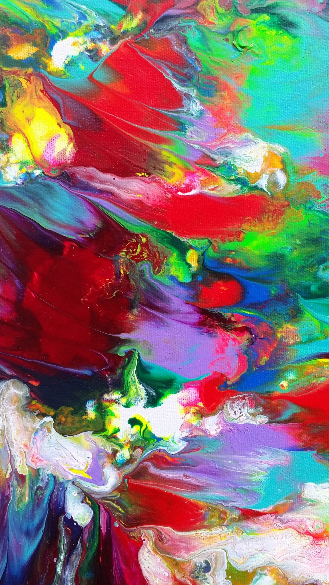 Good Karma Original Abstract Expressionism Fluid Painting Acrylic on Canvas Modern Contemporary Art
