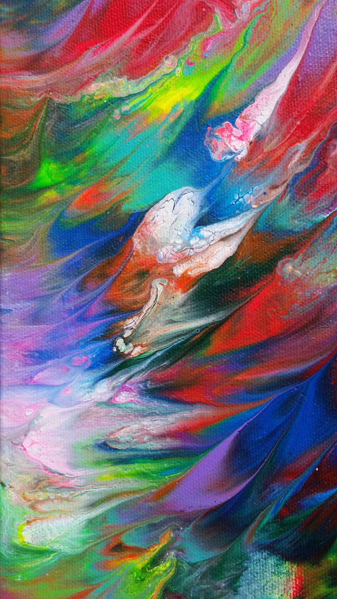 Good Karma Original Abstract Expressionism Fluid Painting Acrylic on Canvas Modern Contemporary Art
