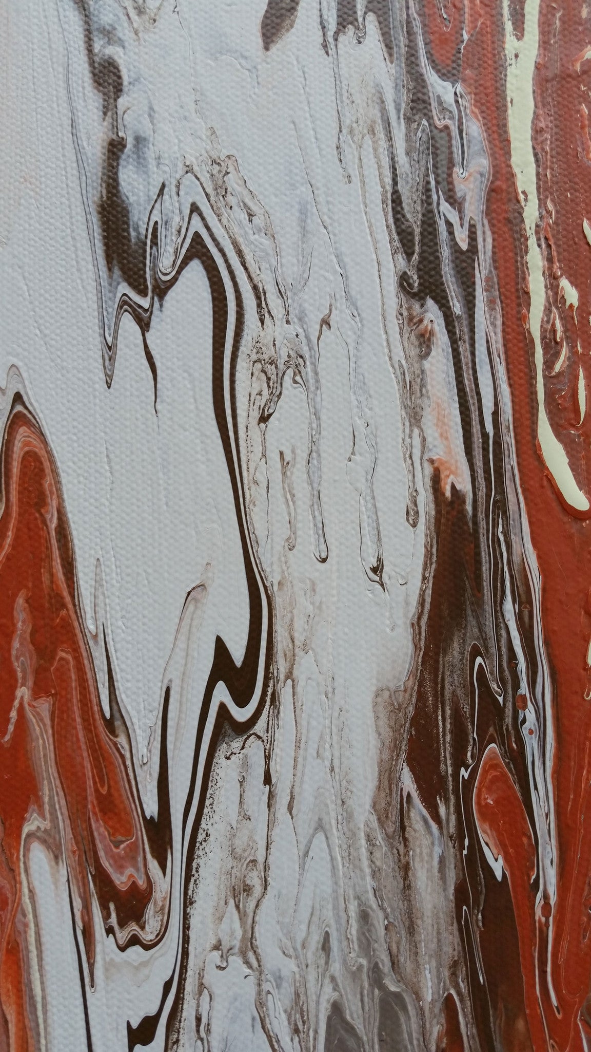 Granite Abstract Expressionism Contemporary Modern Art Fluid Painting Rocks Nature Natural Artwork Red Grey Green