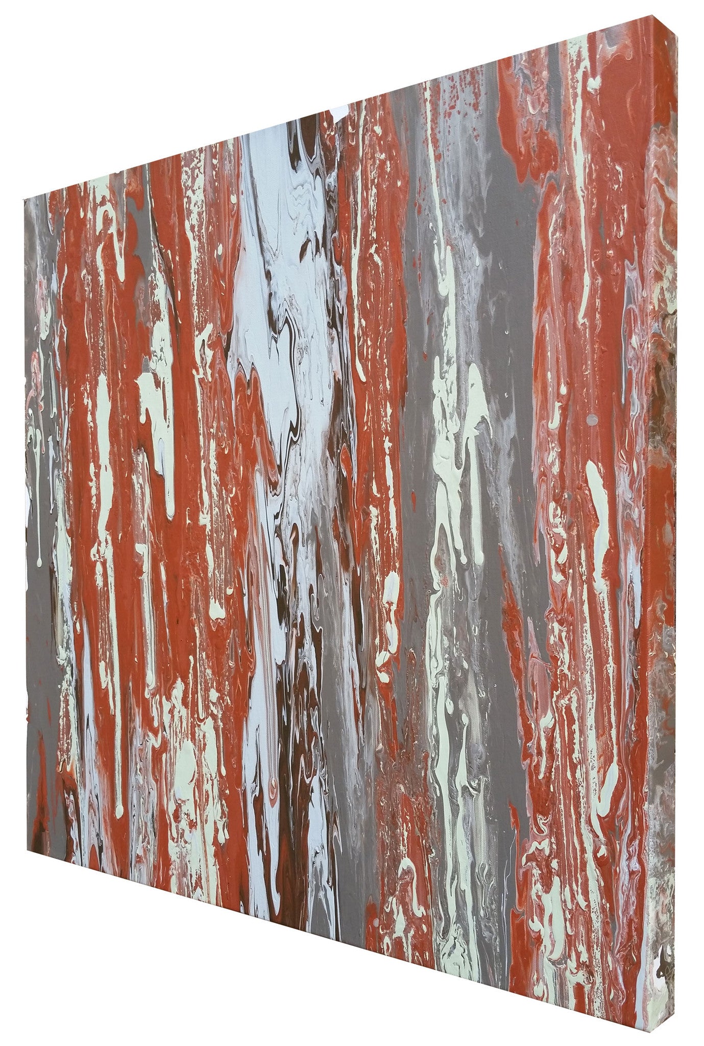 Granite Abstract Expressionism Contemporary Modern Art Fluid Painting Rocks Nature Natural Artwork Red Grey Green