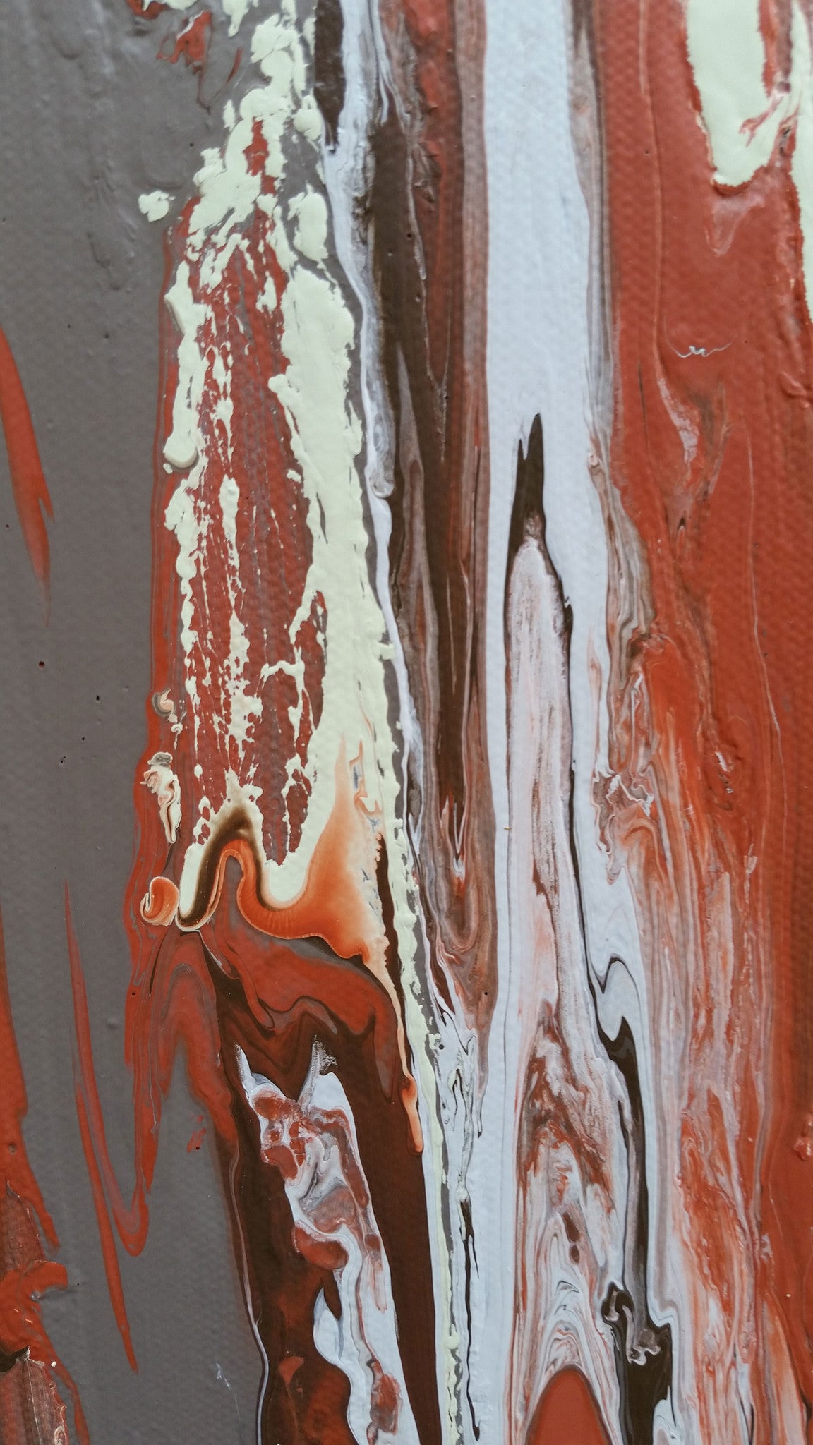 Granite Abstract Expressionism Contemporary Modern Art Fluid Painting Rocks Nature Natural Artwork Red Grey Green