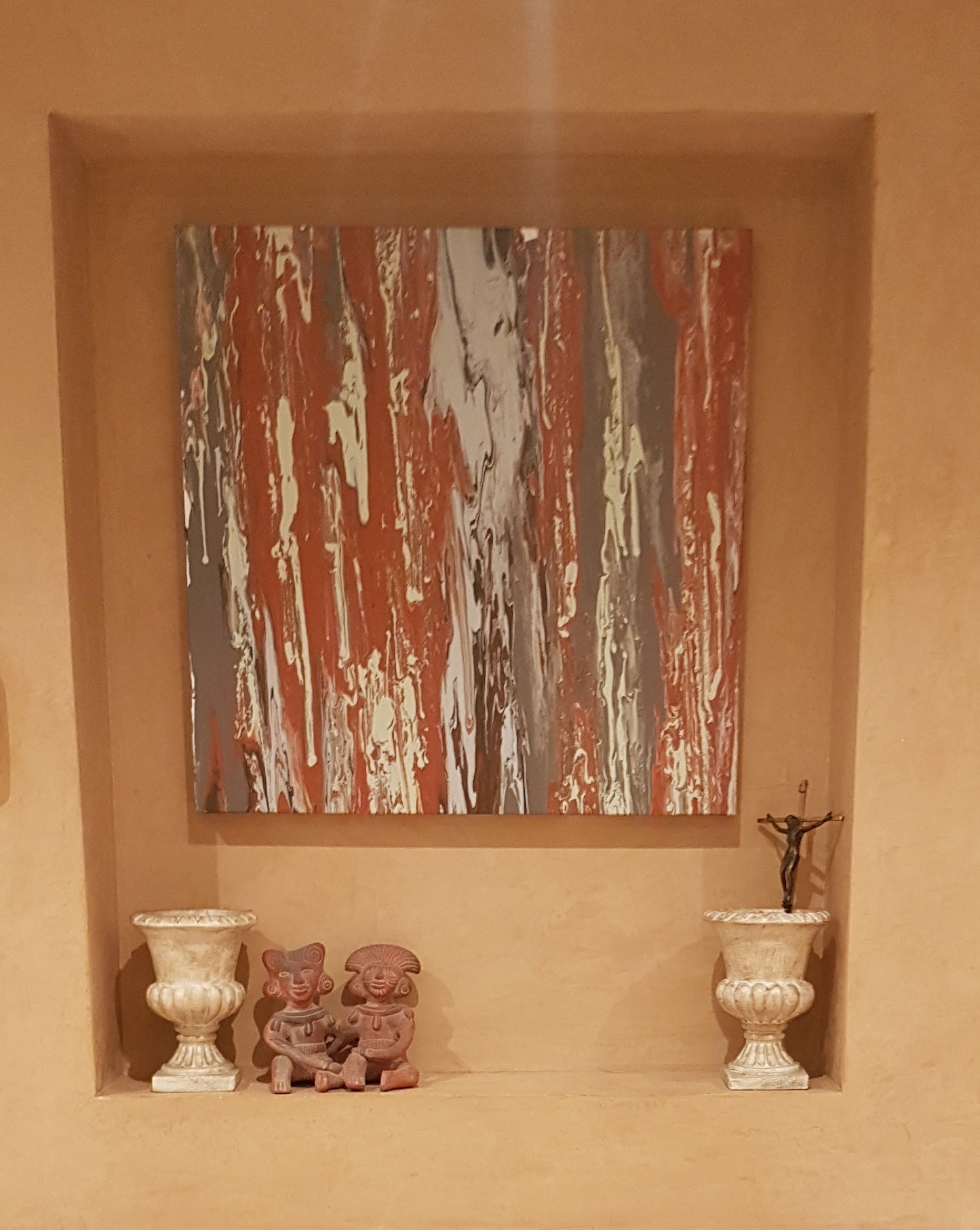 Granite-by-Alexandra-Romano-Original-Abstract-Expressionism-Painting-Rustic-Red-Burgundy-Grey-Brown-Industrial-Artwork-Home-Decor-Acrylic-on-Canvas