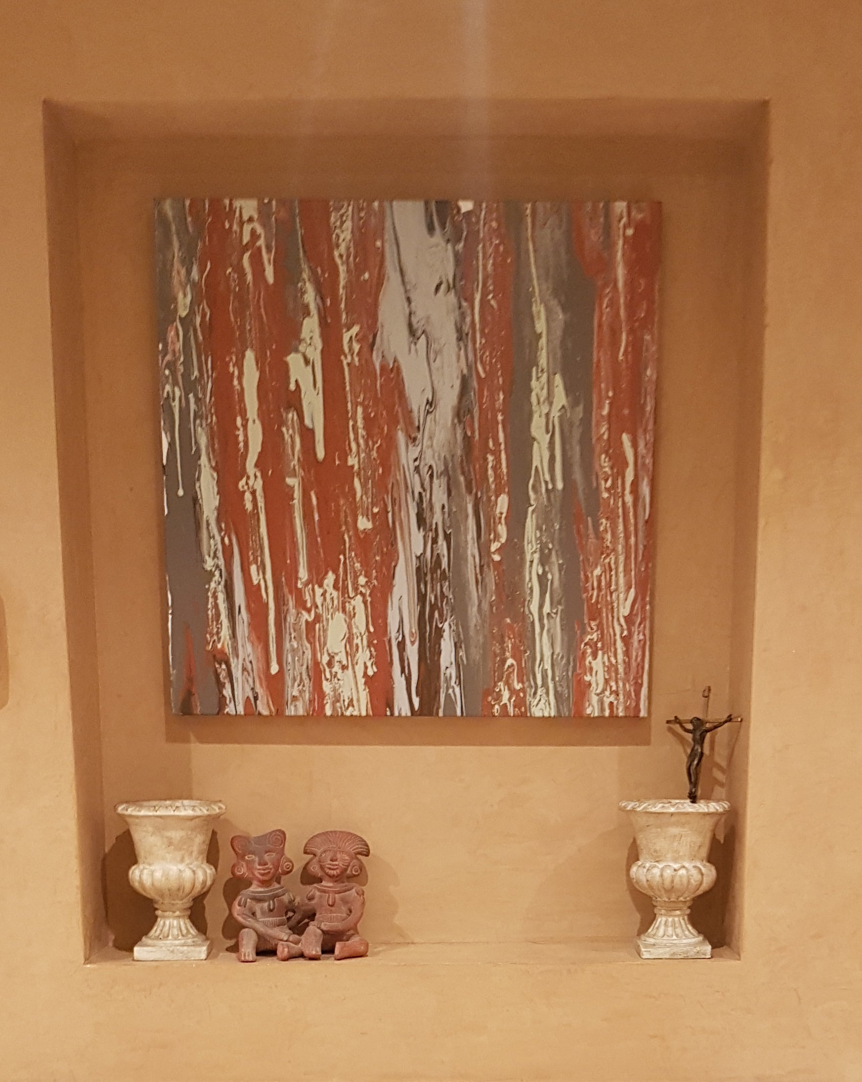 Granite-by-Alexandra-Romano-Original-Abstract-Expressionism-Painting-Rustic-Red-Burgundy-Grey-Brown-Industrial-Artwork-Home-Decor-Acrylic-on-Canvas