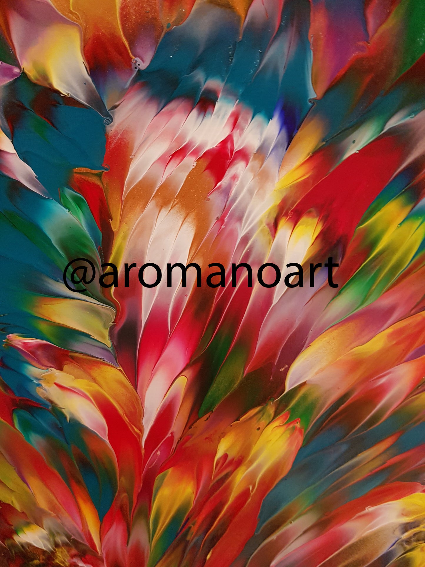 Octavia's-Garden-by-Alexandra-Romano-Art-Large-Octagon-Canvas-Acrylic-on-Wood-Painting-Vibrant-Bold-Colorful-Artworks