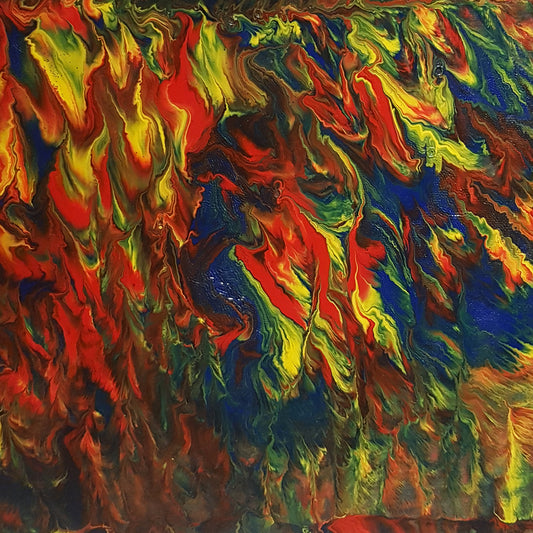 Primary-Flames-of-Passion-by-Alexandra-Romano-Art-Beautiful-Fiery-Abstract-Paintings-Sale-Blue-Red-Yellow-Colourful-Acrylic-on-Wood