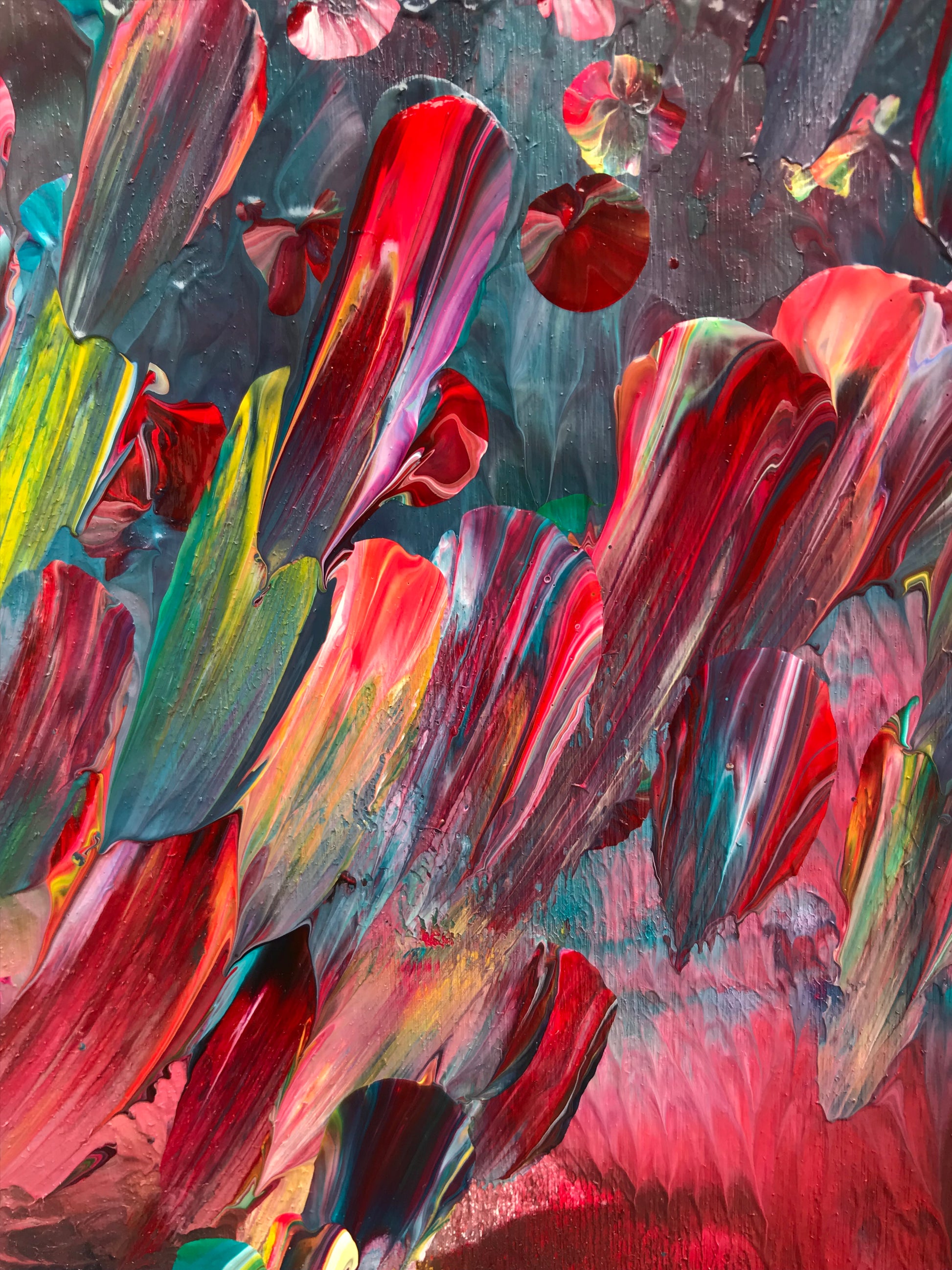 Psychedelic-Waterfall-No.-5-by-Alexandra-Romano-Art-Original-Modern-Extra-Large-Abstract-Expressionism-Paintings-60-x-60-inch
