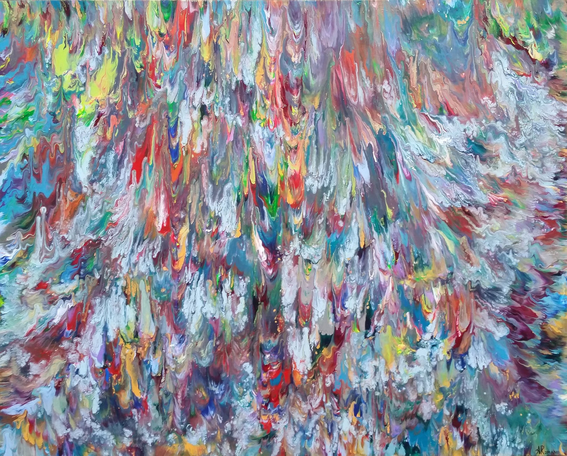 Triton's Revenge Sea Ocean Abstract Expressionism Fluid Acrylic Large Painting Modern Art 60x40 inch Canvas