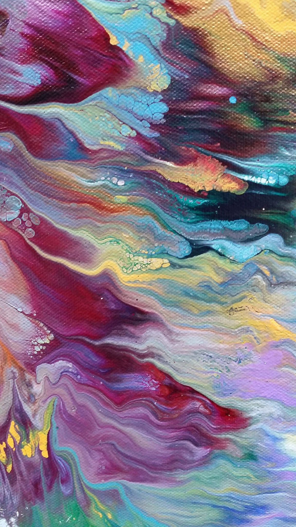 Triton's Revenge Sea Ocean Abstract Expressionism Fluid Acrylic Large Painting Modern Art 60x40 inch Canvas