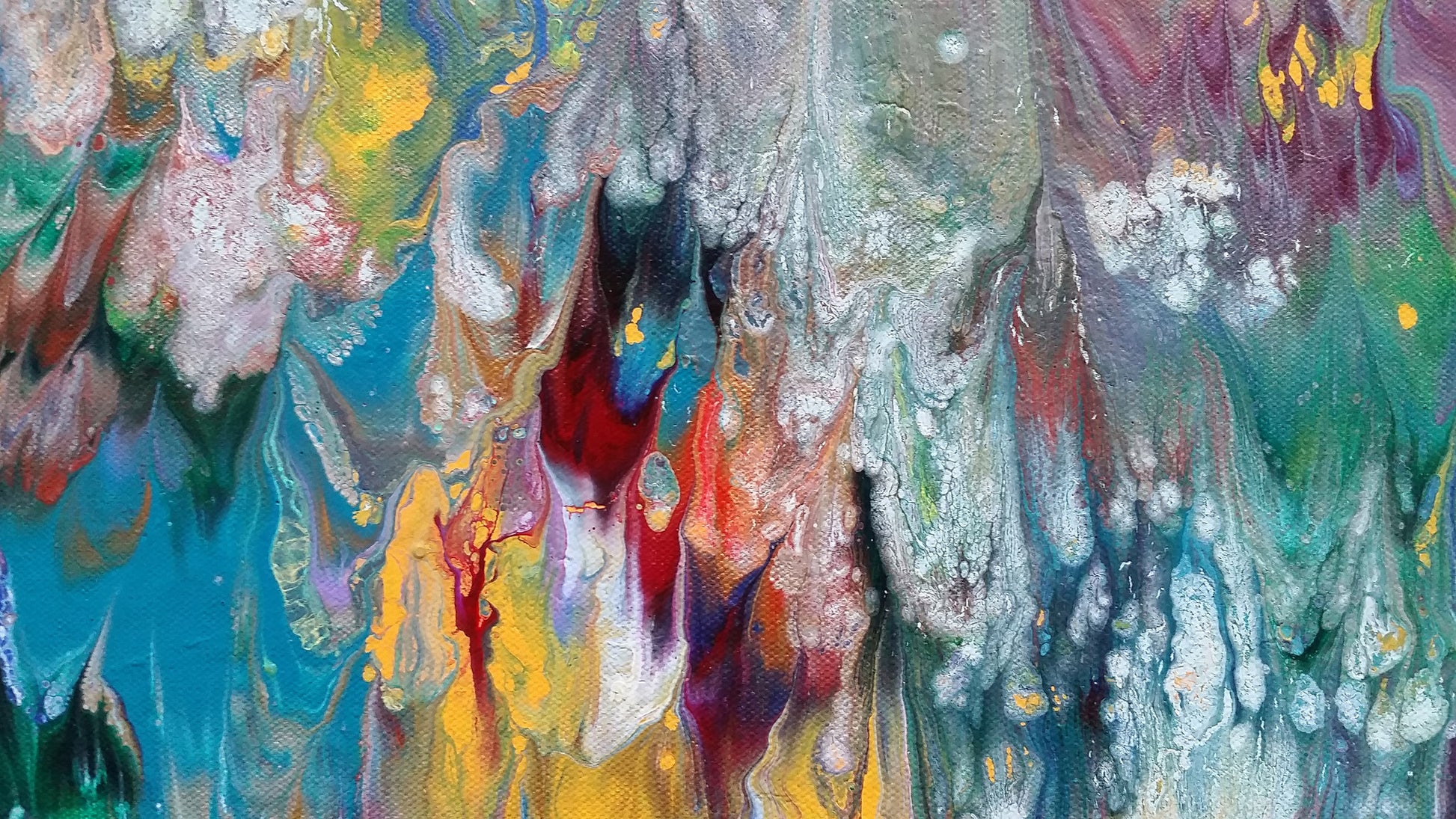Triton's Revenge Sea Ocean Abstract Expressionism Fluid Acrylic Large Painting Modern Art 60x40 inch Canvas