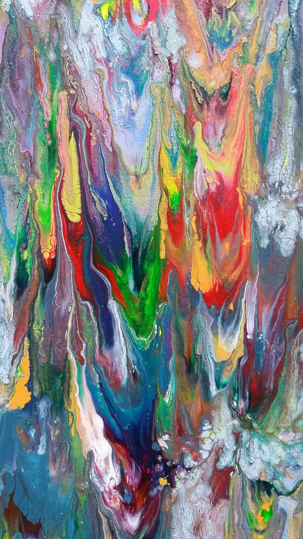 Triton's Revenge Sea Ocean Abstract Expressionism Fluid Acrylic Large Painting Modern Art 60x40 inch Canvas