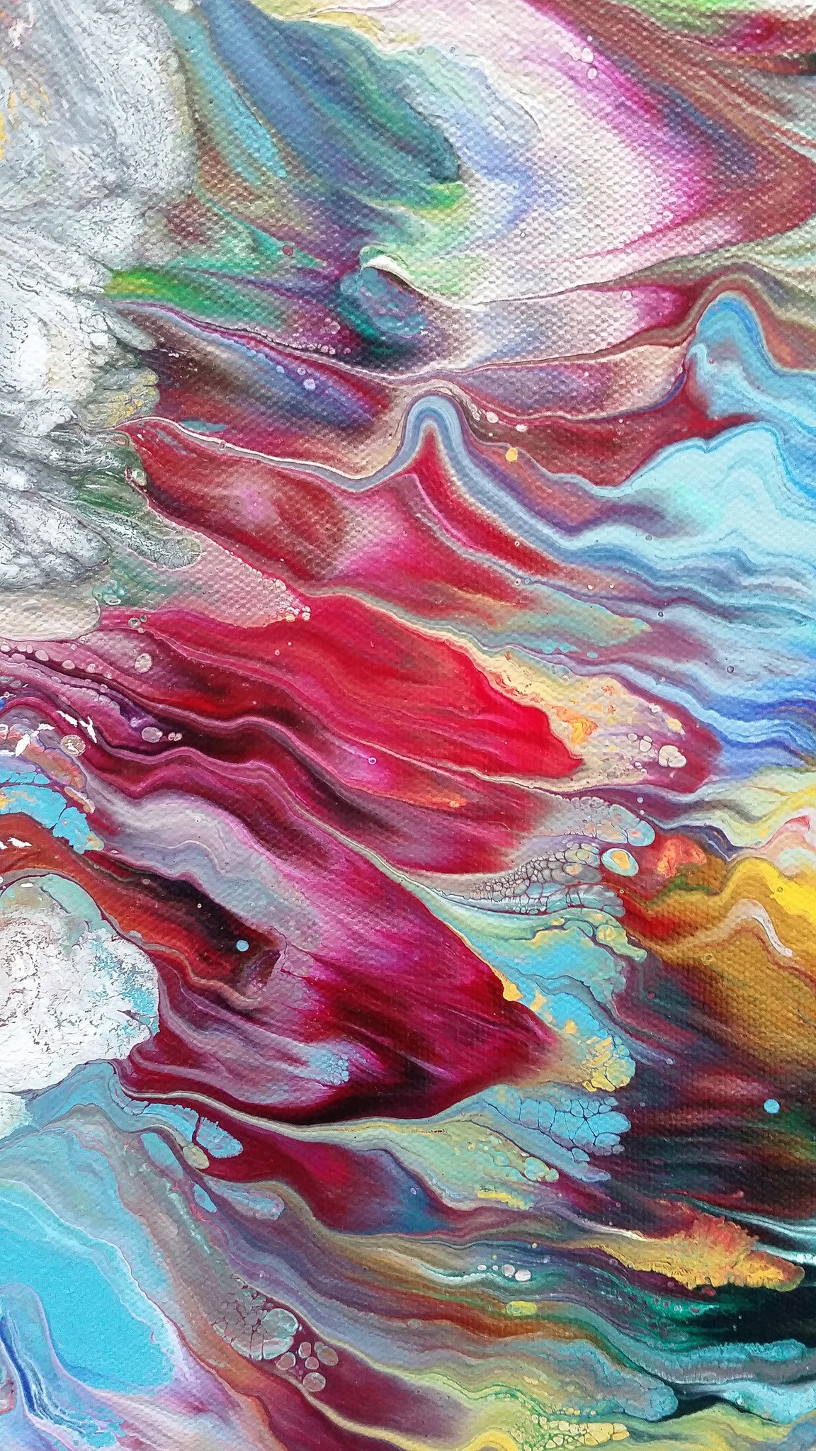 Triton's Revenge Sea Ocean Abstract Expressionism Fluid Acrylic Large Painting Modern Art 60x40 inch Canvas