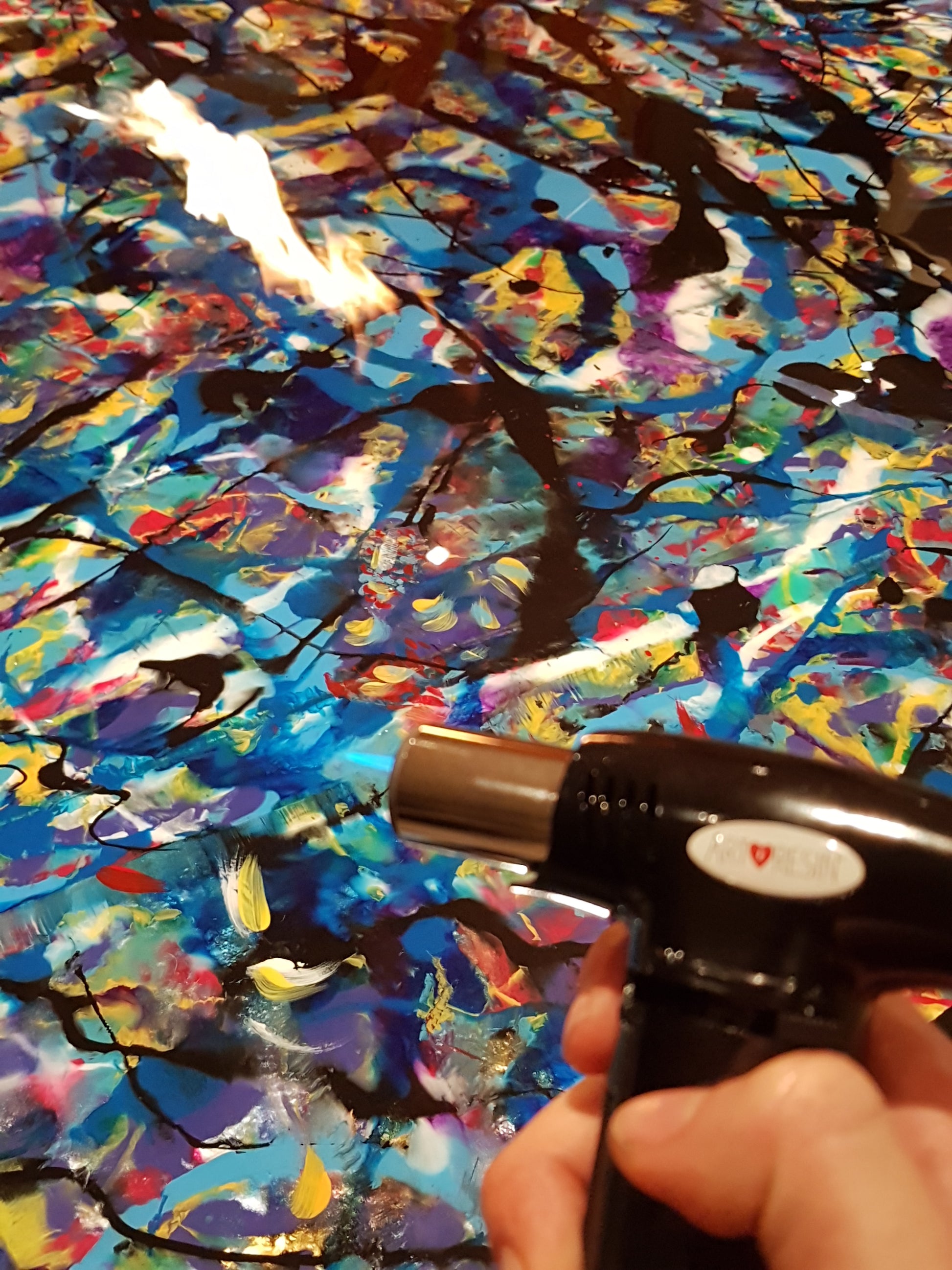 blue turquoise purple resin abstract painting colorful acrylic expressionism artwork for home interiorsblue turquoise purple resin abstract painting colorful acrylic expressionism artwork for home interiors