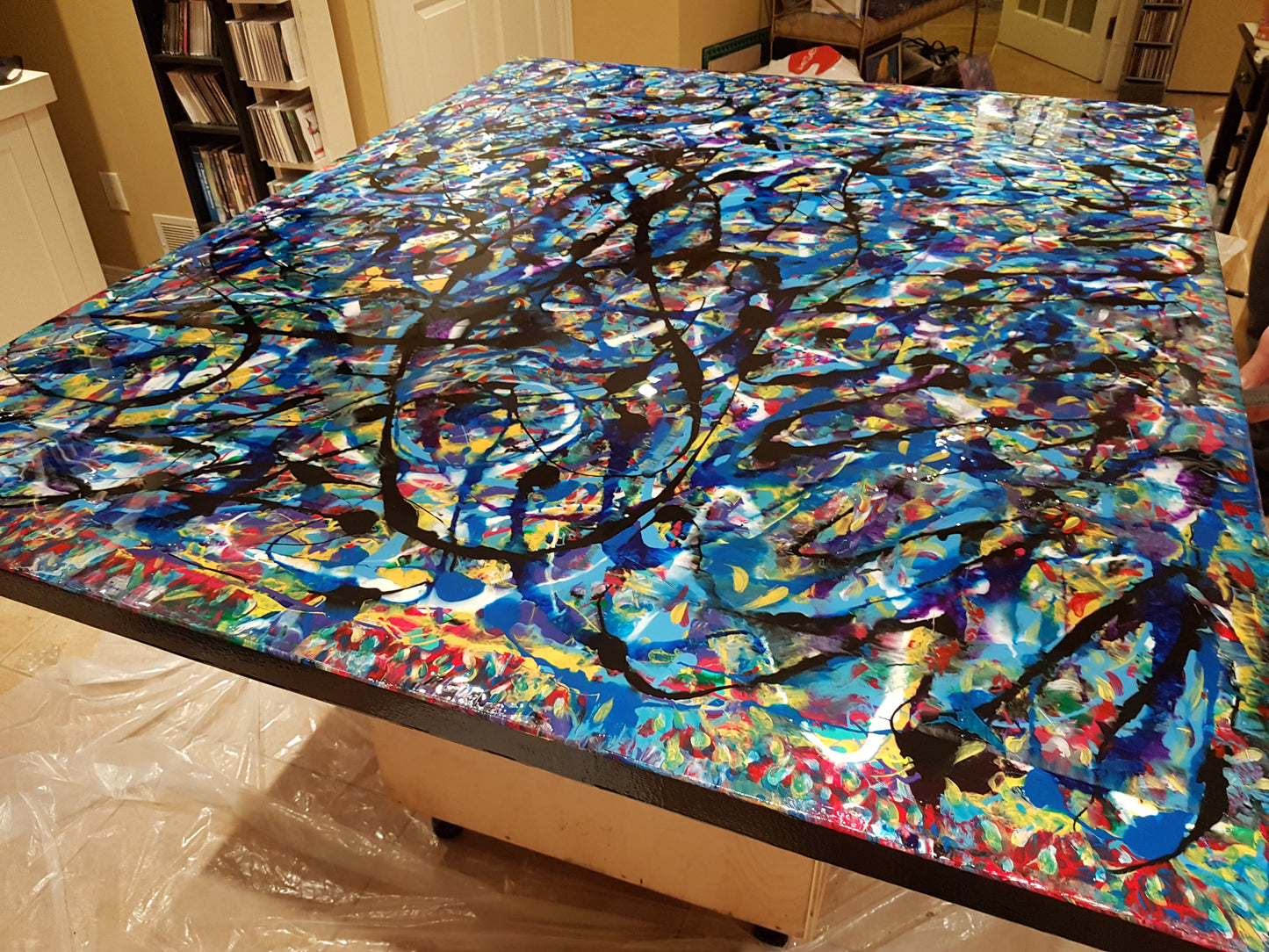 extra large huge abstract statement painting ready to hang original artwork available for purchase toronto artis