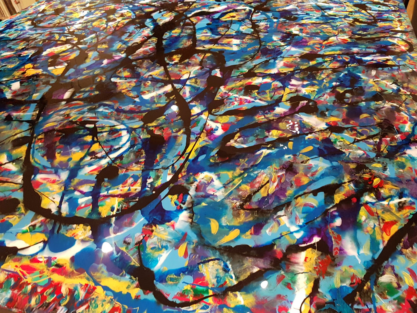 neptune is the god of the sea in roman mythology original painting abstract artwork resin statement piece