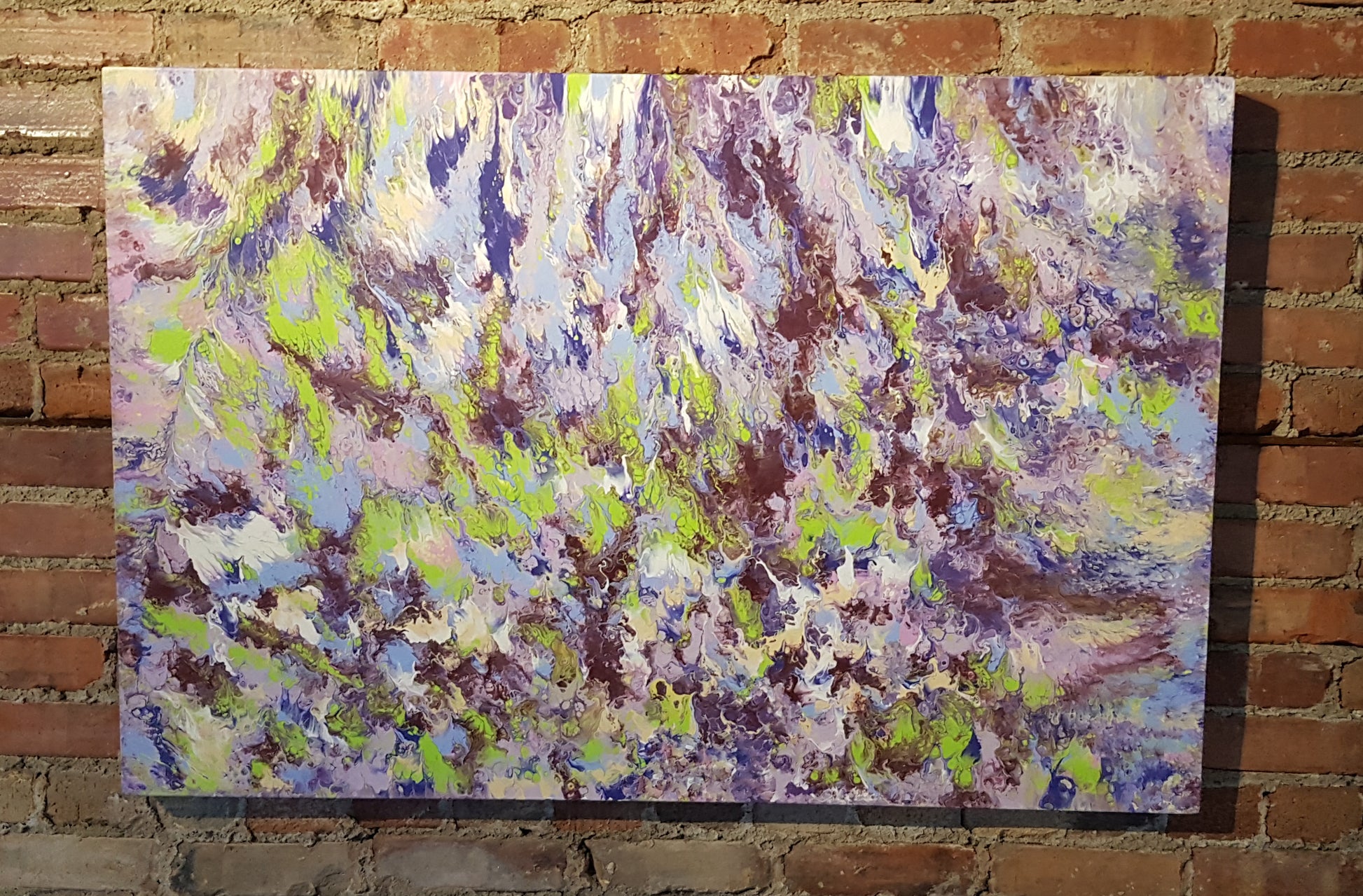 Acid-Reign-by-Alexandra-Romano-Art-Large-Abstract-Paintings-for-Sale-Toronto-Art-Gallery-White-Blue-Green-Purple-Acrylic-on-Canvas-Artwork-3