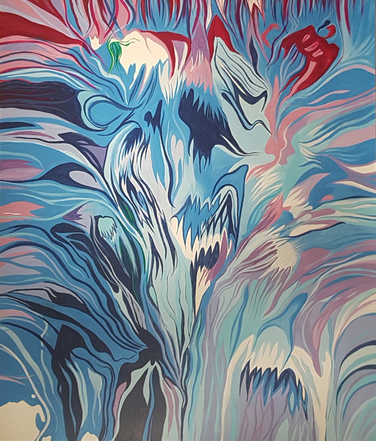 Blue-Venom-Alexandra-Romano-Art-Large-Abstract-Statement-Piece-Paintings-for-Sale-Buy-Unique-Decor-Toronto-Gallery
