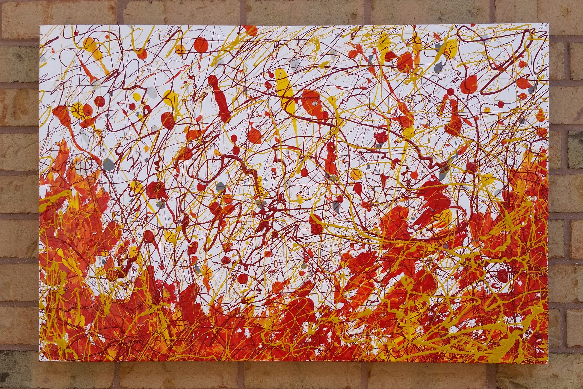 Fire-Dance-Alexandra-Romano-Art-Yellow-Red-Orange-Artworks-for-Sale-Colourful-Vibrant-Abstract-Expressionism-Action-Paintings