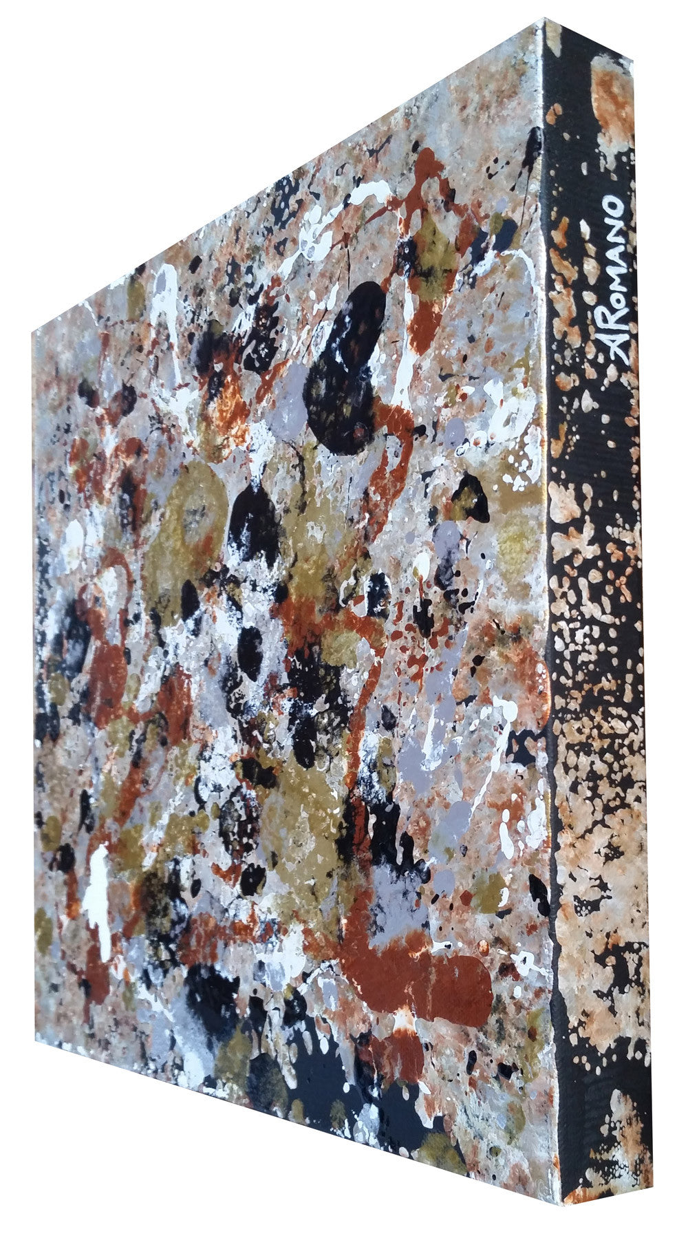 Fluid Painting Mixed Media Metallic Colours Modern Art Gold Silver Copper White Black
