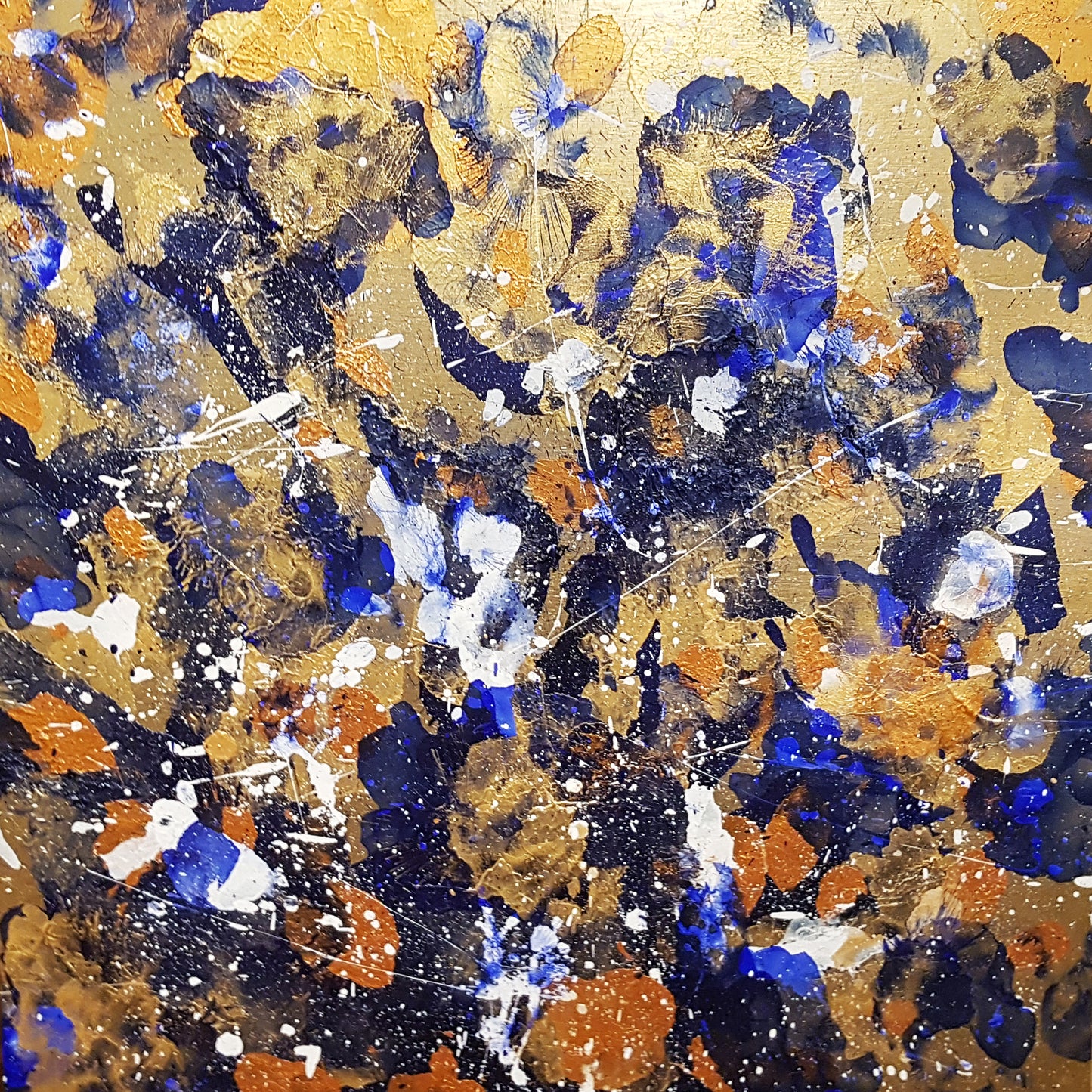 Golden-Light-by-Alexandra-Romano-Gold-Blue-White-Abstract-Expressionism-Paintings-for-Sale-Buy-Contemporary-Artworks-Toronto