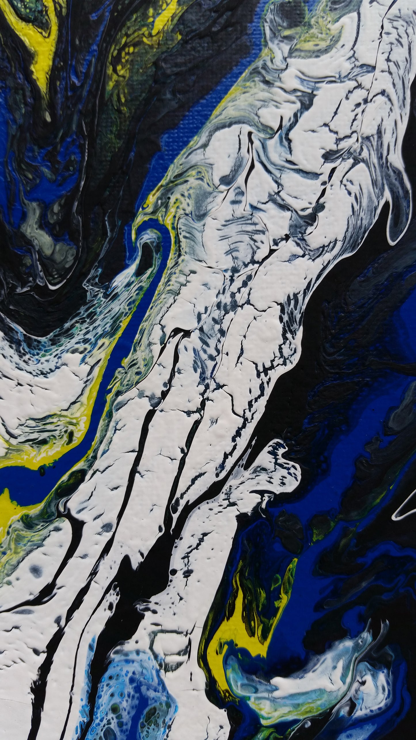 Ice-Age-by-Alexandra-Romano-Original-Abstract-Expressionism-Paintings-Sale-Blue-White-Yellow-Acrylic-on-Canvas-Art-Gallery-Toronto-Ontario-Canadian-Artists