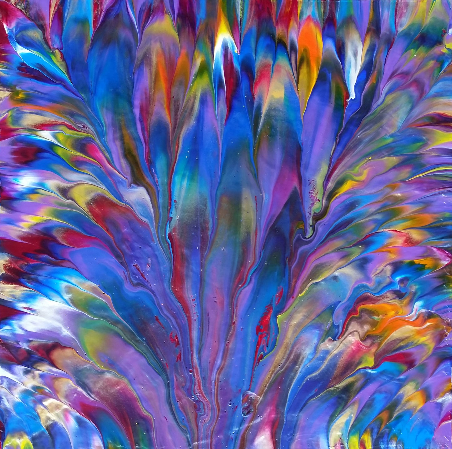 Iridescent Garden Abstract Fluid Painting Modern Contemporary Colorful Art