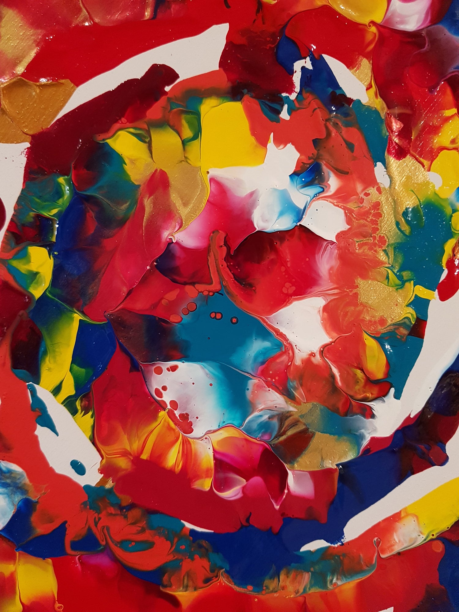 Jawbreaker-by-Alexandra-Romano-Red-Blue-Yellow-Original-Abstract-Paintings-Gallery-Toronto-Art-Canadian-Artists-Circle-Round-Canvas