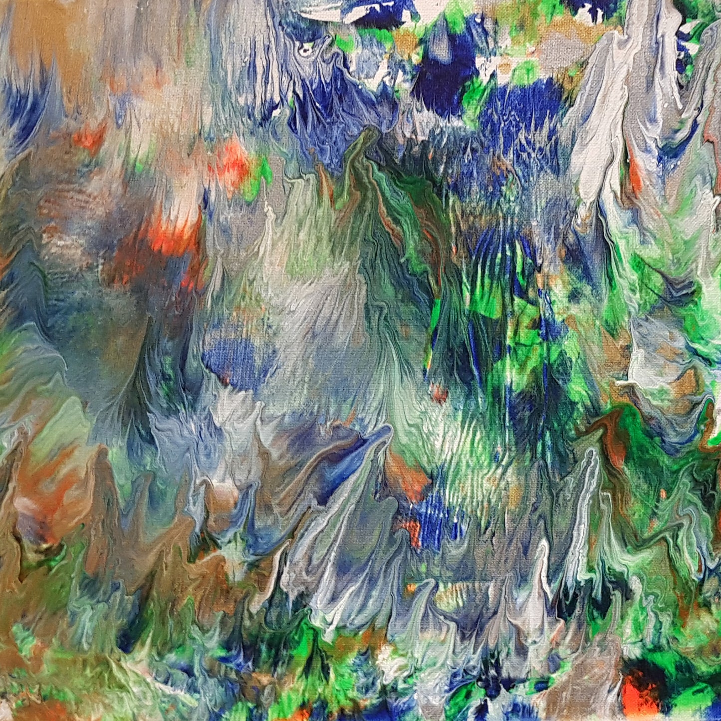 Psychedelic-Sea-Alexandra-Romano-Art-Toronto-Gallery-Original-Artworks-Fluorescent-Green-and-Orange-Blue-Gold-White-Painting