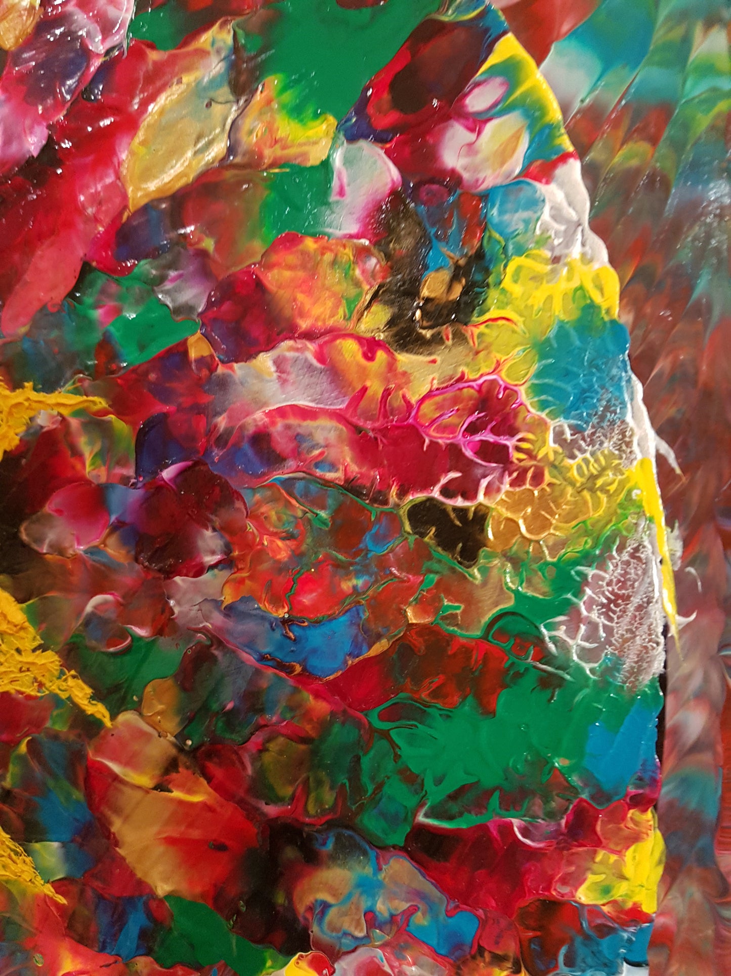 Psychedelic-Sunflower-by-Alexandra-Romano-Yellow-Red-Green-Colorful-Flower-Painting-Absract-Expressionism-Gallery-Toronto