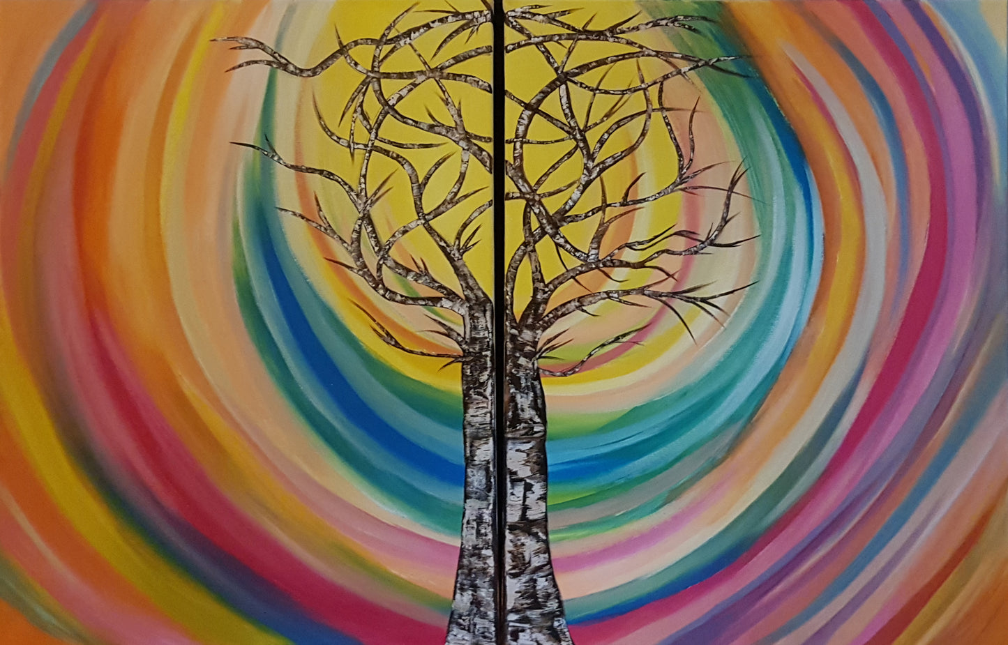 Tree-of-Knowledge-and-Paradise-Alexandra-Romano-Art-Original-Beautiful-Impressionism-Artwork-on-Canvas-Tree-of-Life-Colourful-Oil-Paintings-for-Sale